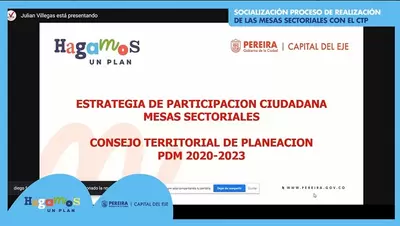 Equipo de coordinación del plan de desarrollo socializó con el consejo territorial de planeación la participación ciudadana de las mesas sectoriales