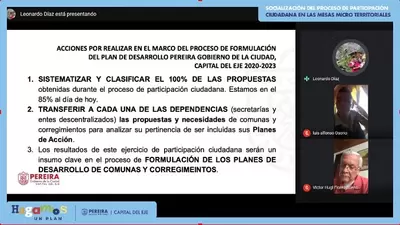 Participación ciudadana de las mesas microterritoriales en el plan de desarrollo de Pereira